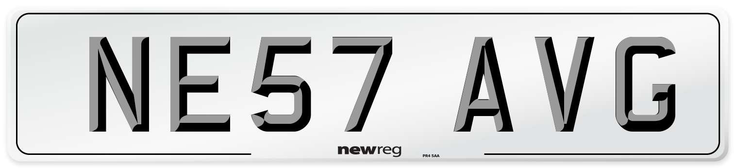 NE57 AVG Number Plate from New Reg